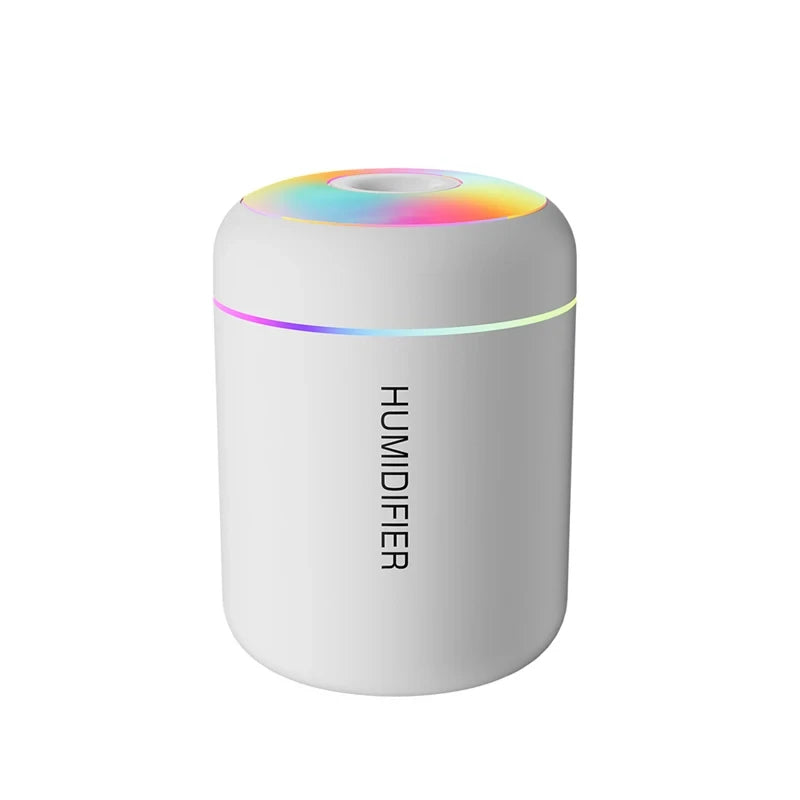 Mini Humidificador y Difusor de Aromas USB - Luz LED de Colores, Niebla Fría 360°, Silencioso para Hogar, Oficina y Auto