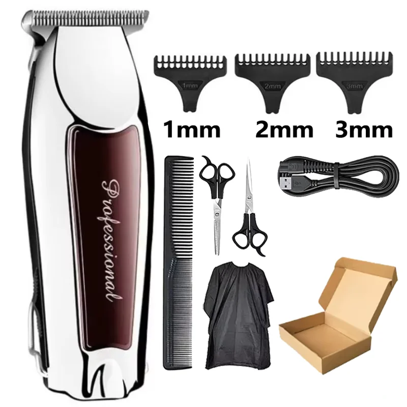 Máquina de Cortar Pelo Profesional Recargable - Kit Barbero para Hombre, Cuchillas de Acero, Inalámbrica