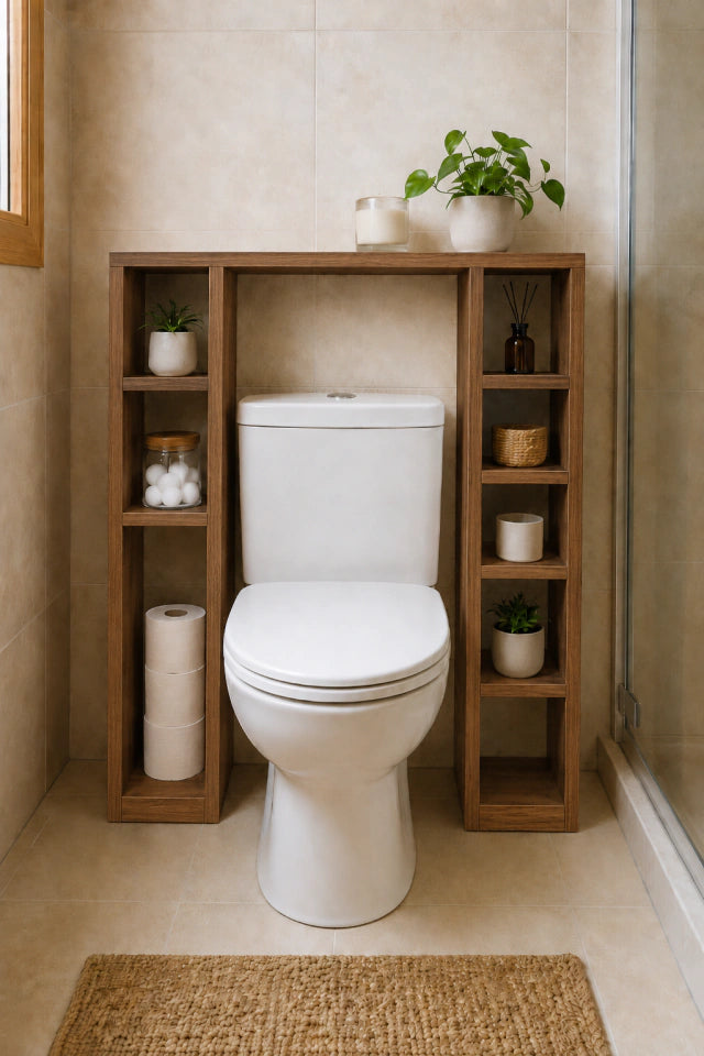 Organizador Sobre Inodoro de Madera para Baño