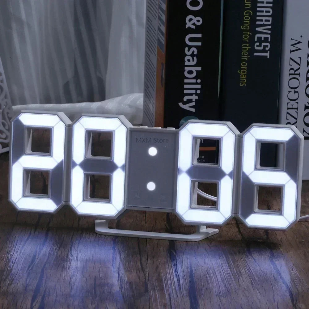 Reloj de Pared 3D LED Digital Moderno - Decoración con Luz Nocturna USB
