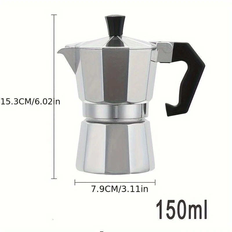 Cafetera Moka Express de Aluminio - Para Café Italiano y Cubano, Tipo Hornalla (1/2/3/6 Pocillos)