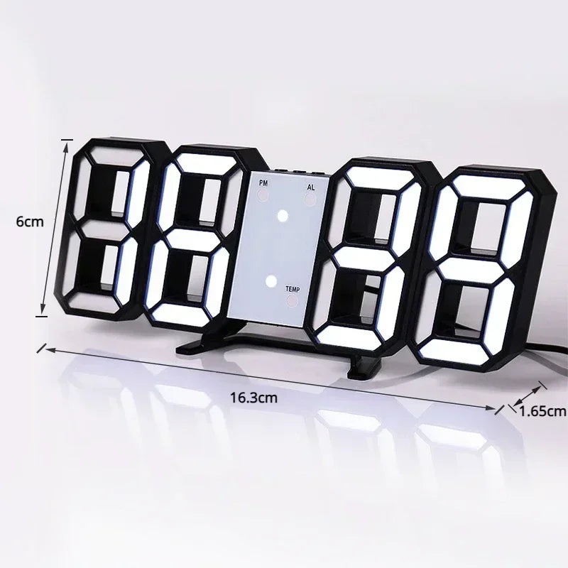 Reloj de Pared 3D LED Digital Moderno - Decoración con Luz Nocturna USB