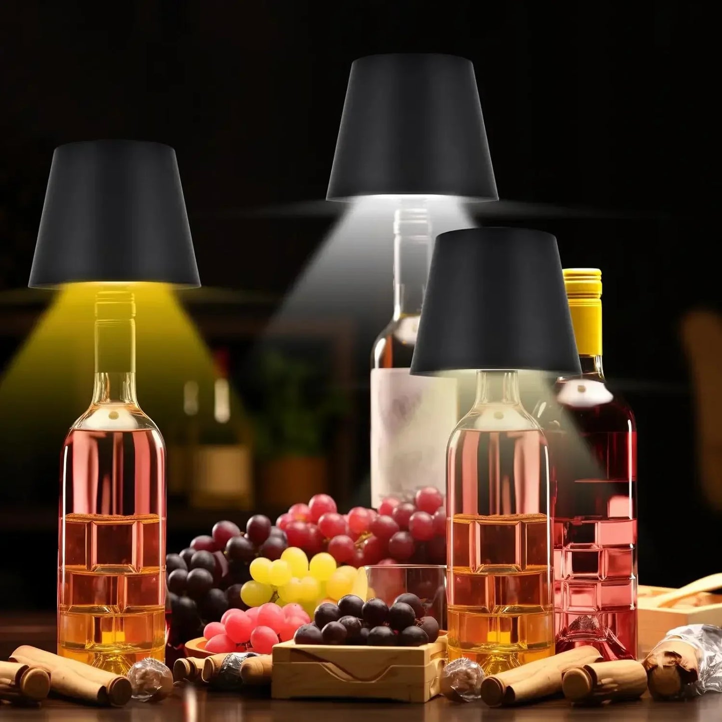 Lámpara LED Recargable Inalámbrica para Botella y Mesa – Luz Táctil Regulable