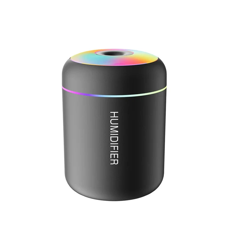 Mini Humidificador y Difusor de Aromas USB - Luz LED de Colores, Niebla Fría 360°, Silencioso para Hogar, Oficina y Auto