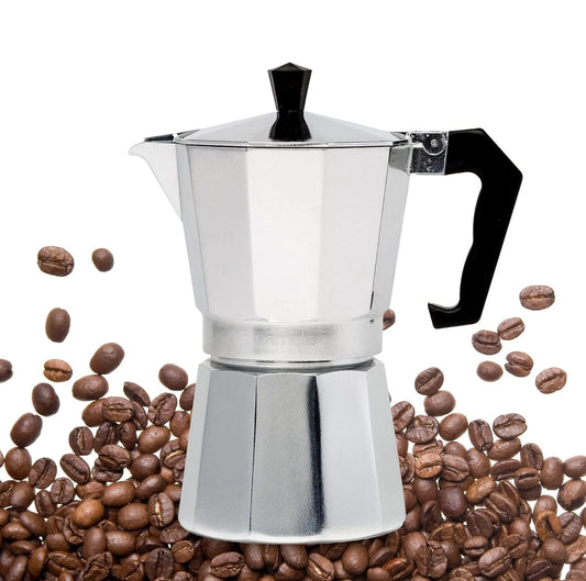 Cafetera Moka Express de Aluminio - Para Café Italiano y Cubano, Tipo Hornalla (1/2/3/6 Pocillos)