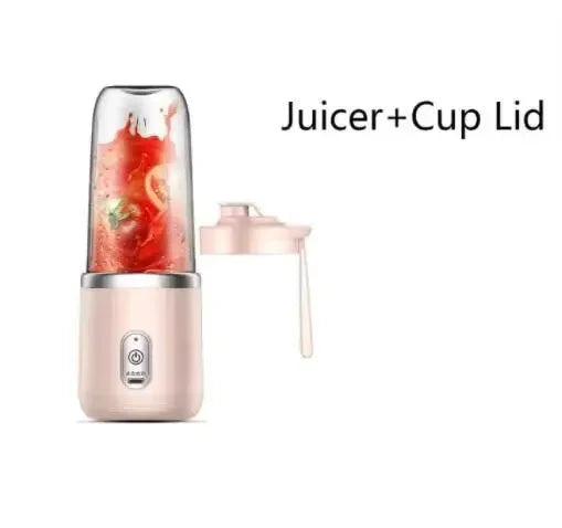 Licuadora Portátil tipo Botella Recargable - Mini Batidora Inalámbrica de 6 Hojas, Vaso Deportivo 400ml