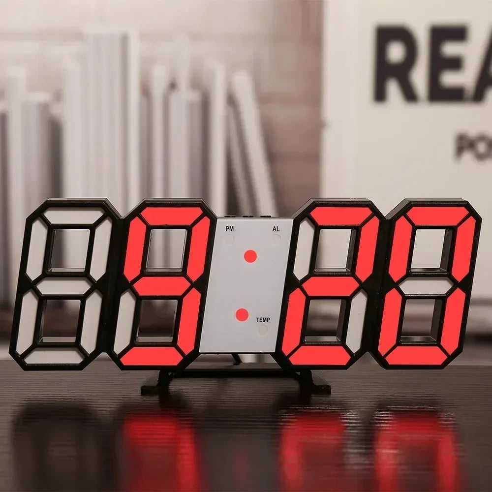 Reloj de Pared 3D LED Digital Moderno - Decoración con Luz Nocturna USB