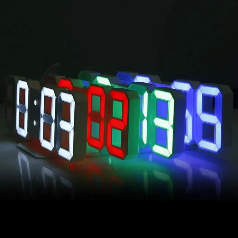 Reloj de Pared 3D LED Digital Moderno - Decoración con Luz Nocturna USB