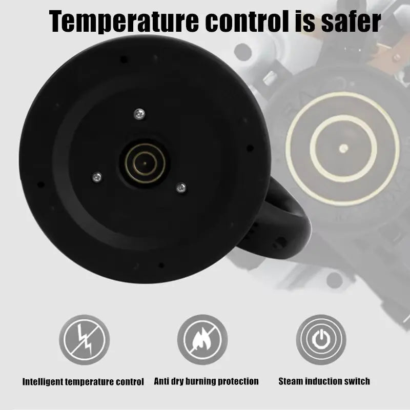 Pava Eléctrica 2L de Acero Inoxidable - Calienta Agua Rápido 1000W con Apagado Automático