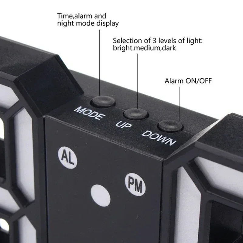Reloj de Pared 3D LED Digital Moderno - Decoración con Luz Nocturna USB