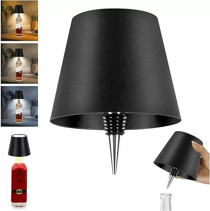 Lámpara LED Recargable Inalámbrica para Botella y Mesa – Luz Táctil Regulable