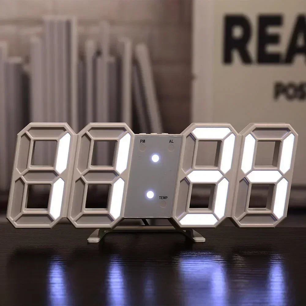 Reloj de Pared 3D LED Digital Moderno - Decoración con Luz Nocturna USB