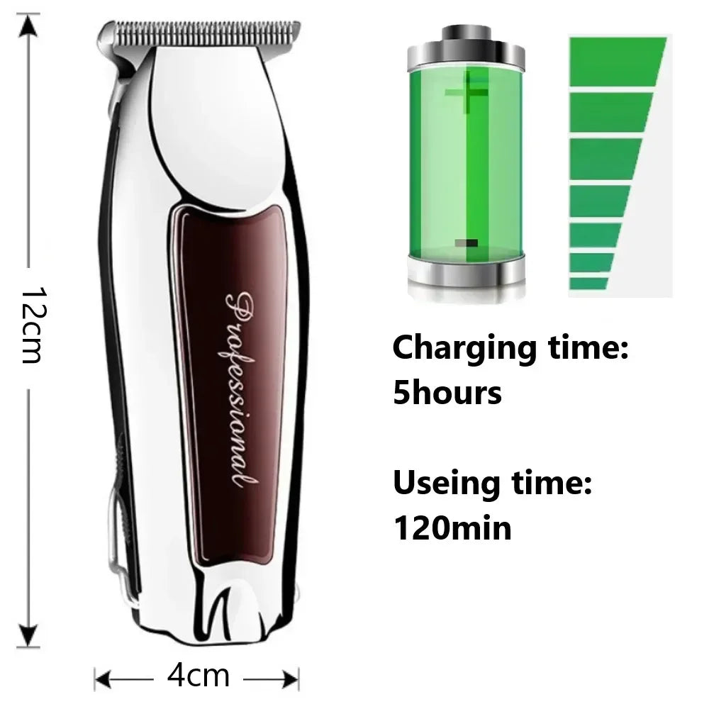 Máquina de Cortar Pelo Profesional Recargable - Kit Barbero para Hombre, Cuchillas de Acero, Inalámbrica