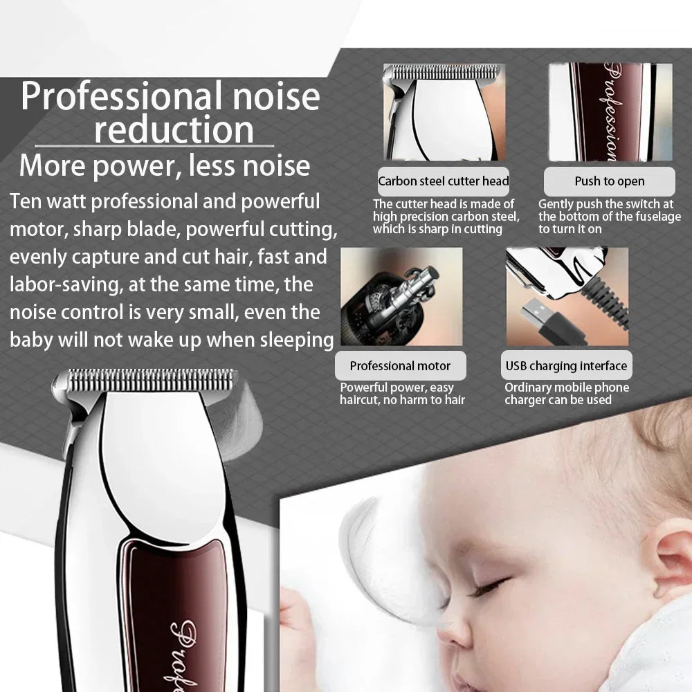 Máquina de Cortar Pelo Profesional Recargable - Kit Barbero para Hombre, Cuchillas de Acero, Inalámbrica