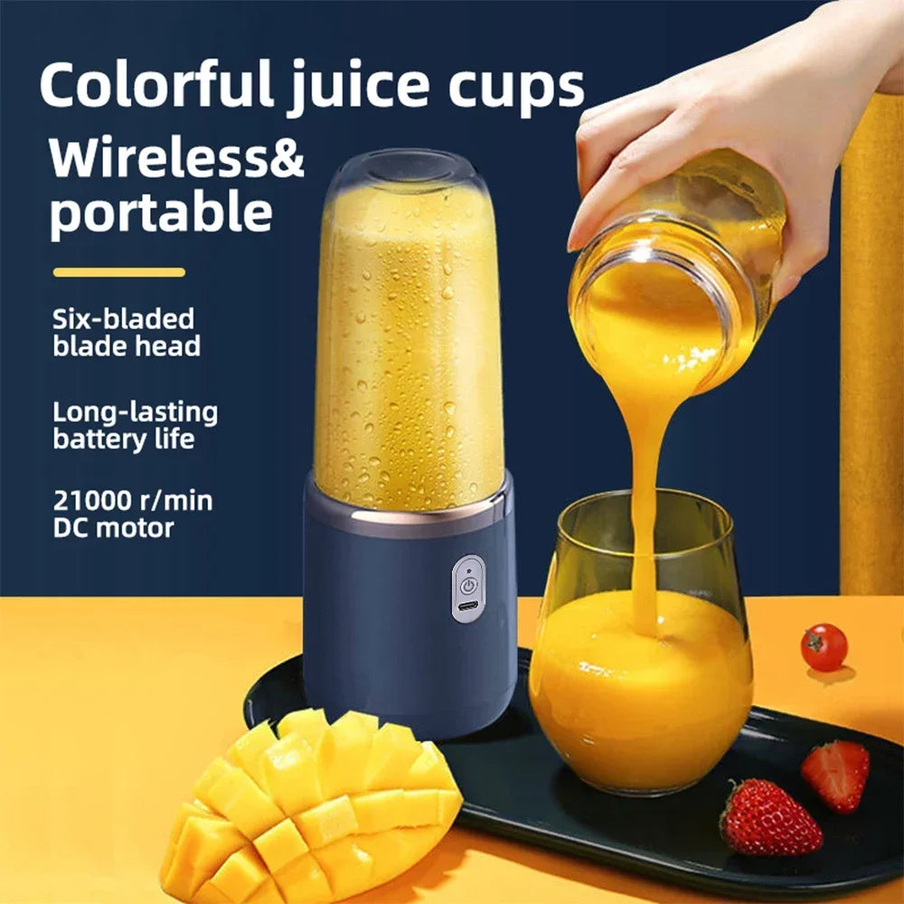 Licuadora Portátil Recargable 400ml - Mini Batidora Inalámbrica USB, Cuchillas de Acero, Vaso Personal