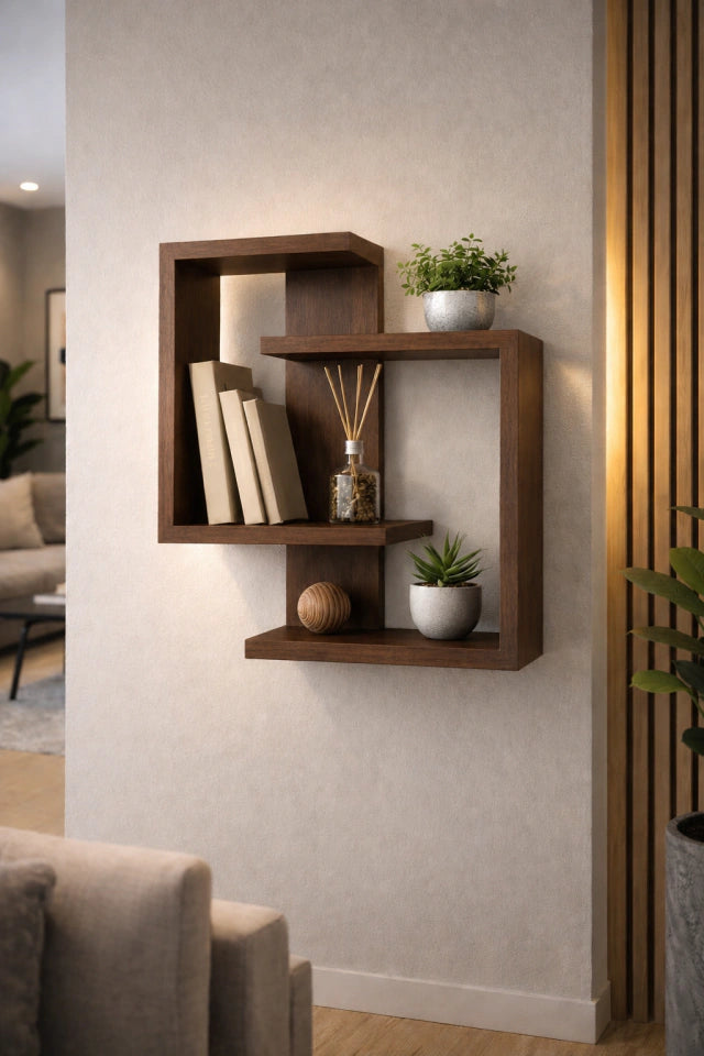 Estante Urunday de Madera para Pared - Repisa Flotante