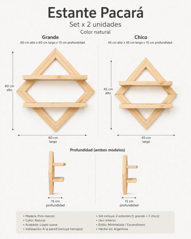 Estante Pacara de Madera Elegante