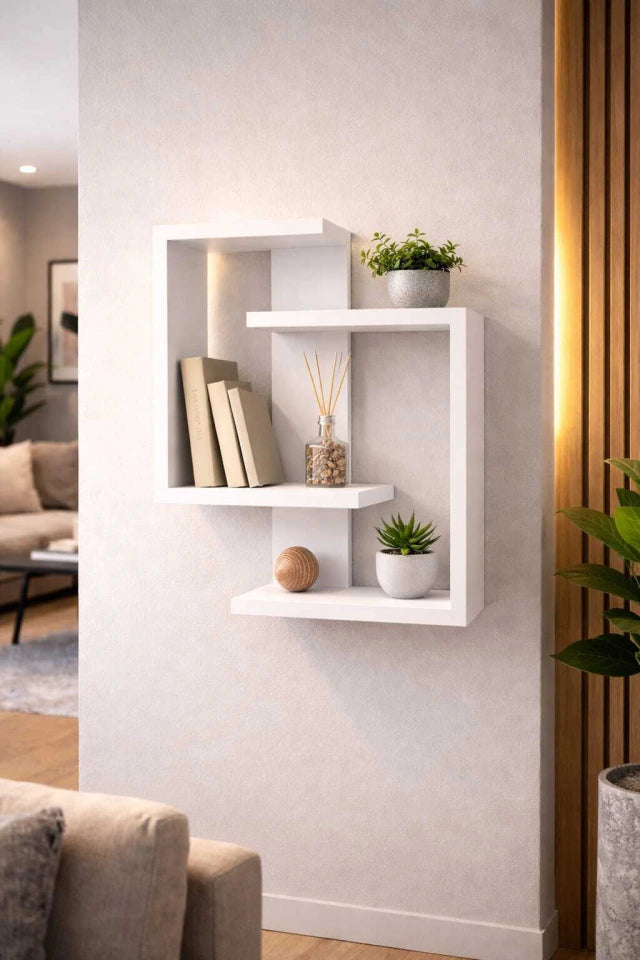 Estante Urunday de Madera para Pared - Repisa Flotante