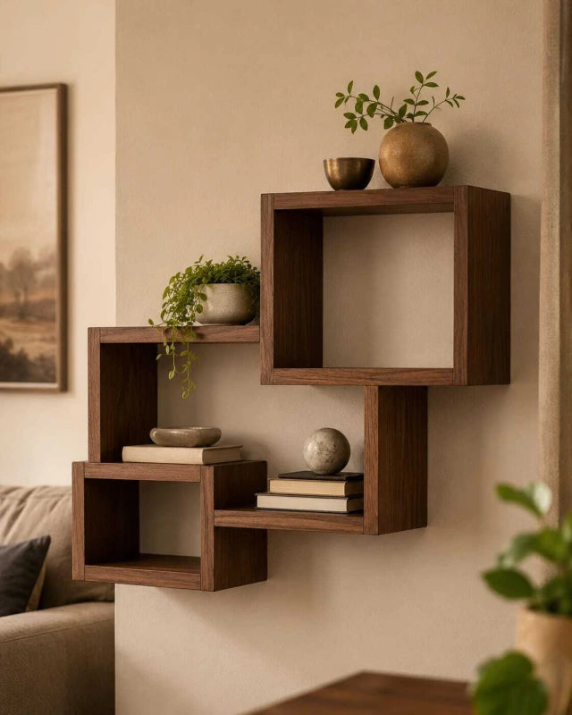 Estante Lenga de Madera para Pared - Repisa Flotante