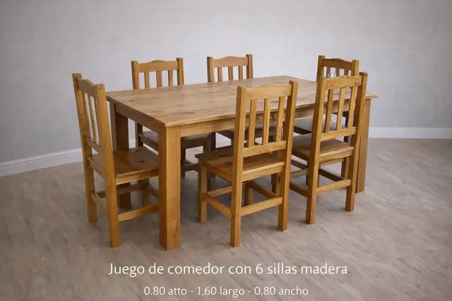 Comedor de Madera para 6 Personas