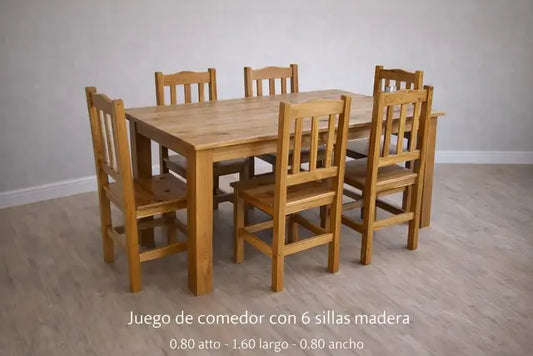 Comedor de Madera para 6 Personas