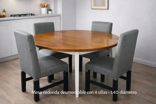 Conjunto de Mesa Redonda y Sillas Modernas