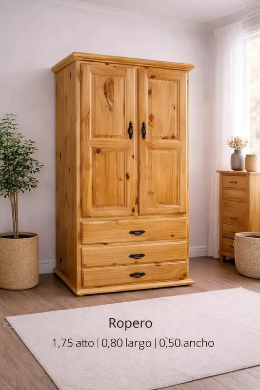 Ropero de Madera 80cm Dos Puertas