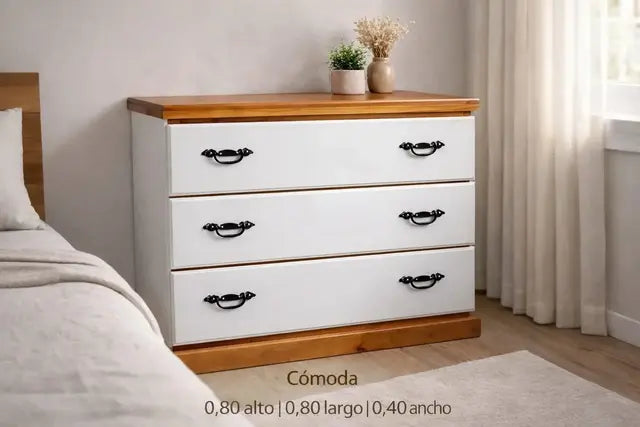 Cómoda de Madera con Tres Cajones