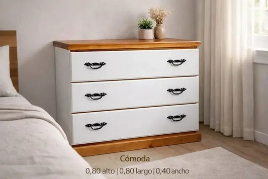 Cómoda de Madera con Tres Cajones